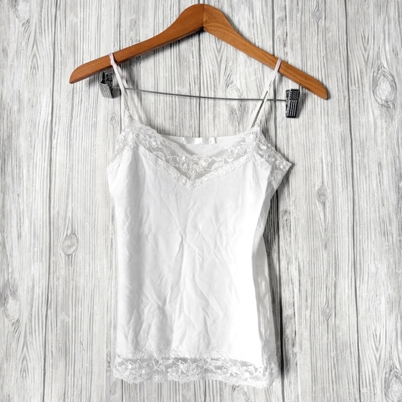 Vintage Cloud Nine 90s White Spaghetti Strap Tank Top - Picture 1 of 5